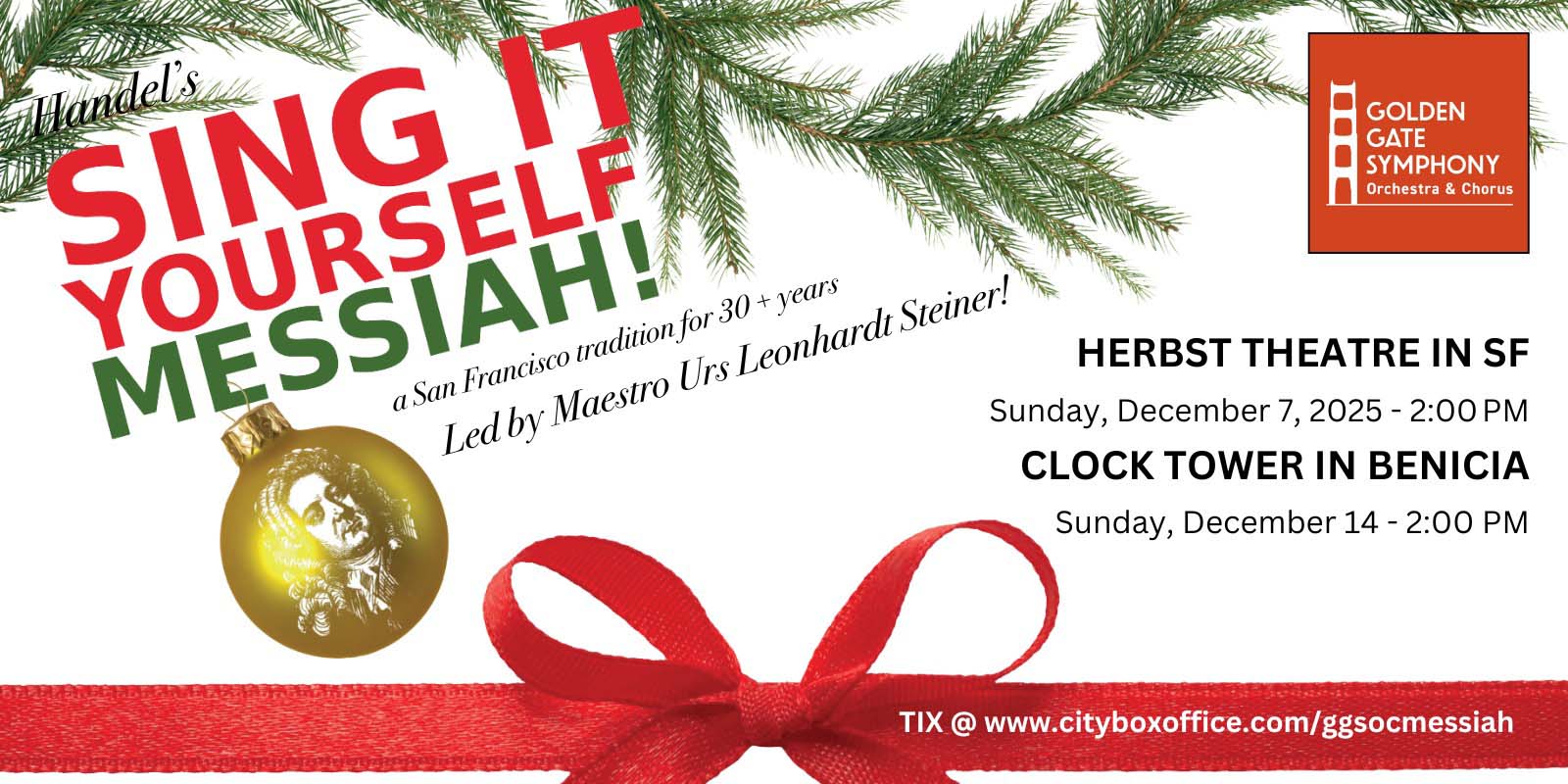 Golden Gate Symphony Orchestra & Chorus: Sing It Yourself Messiah!